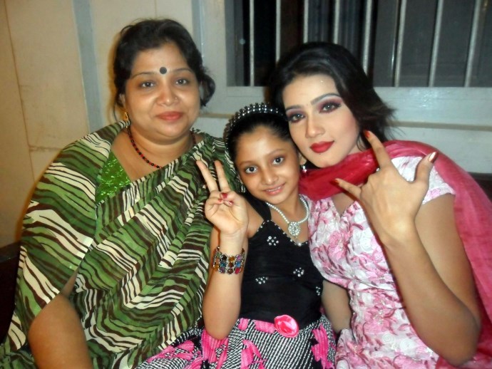 Puja Cherry Roy with her Mother